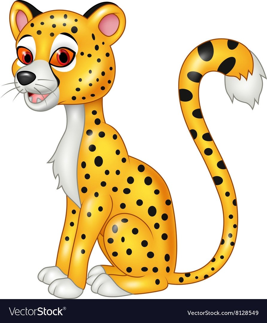 Леопард рисунок на белом фоне детский