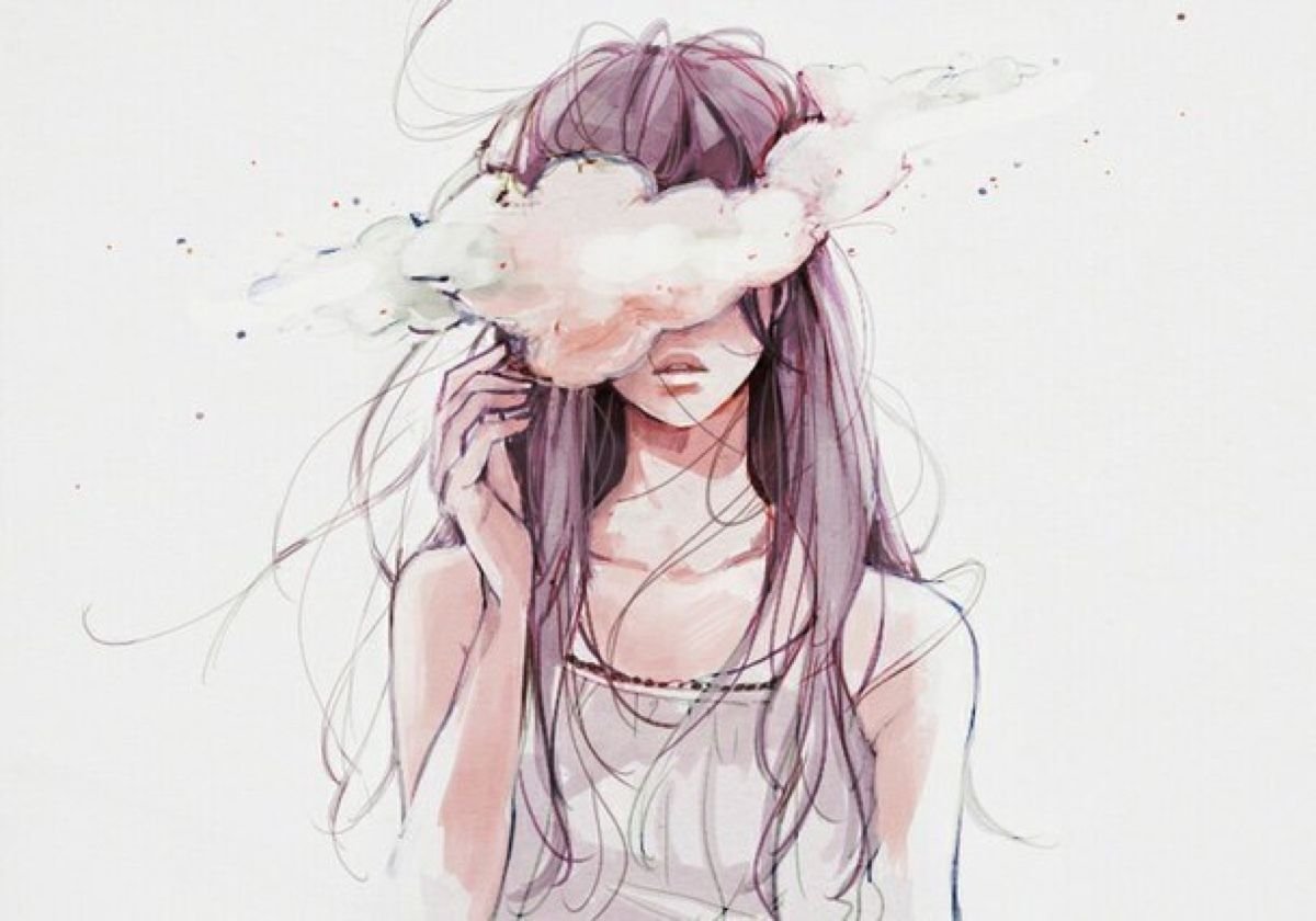 Девушка грусть арт