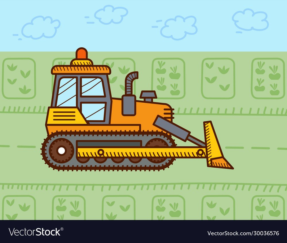 Бульдозер раскраска для малышей