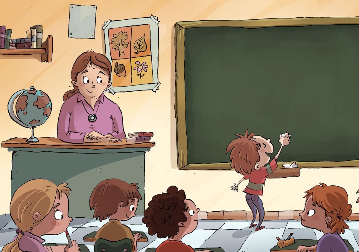 Урок в школе иллюстрация
