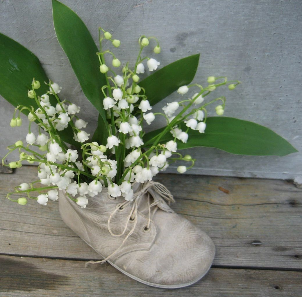 Ландыши в корзине живопись