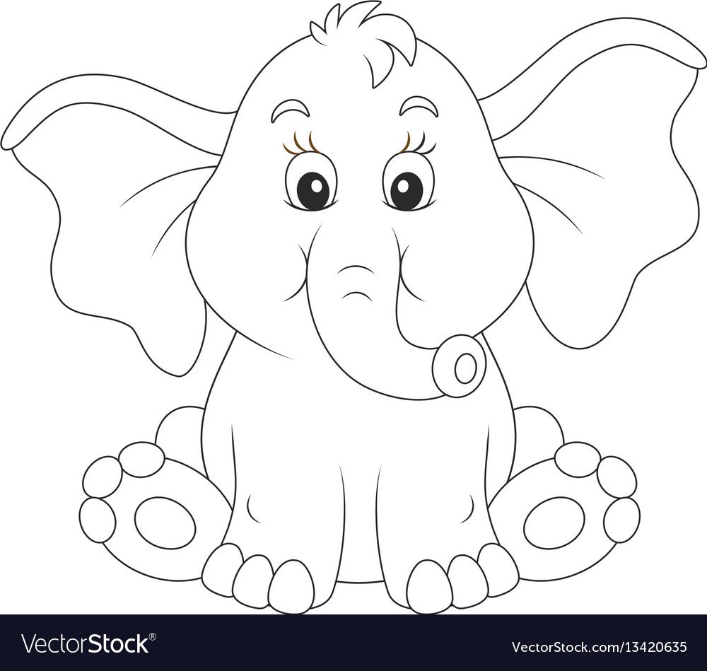 Слоник черно белый