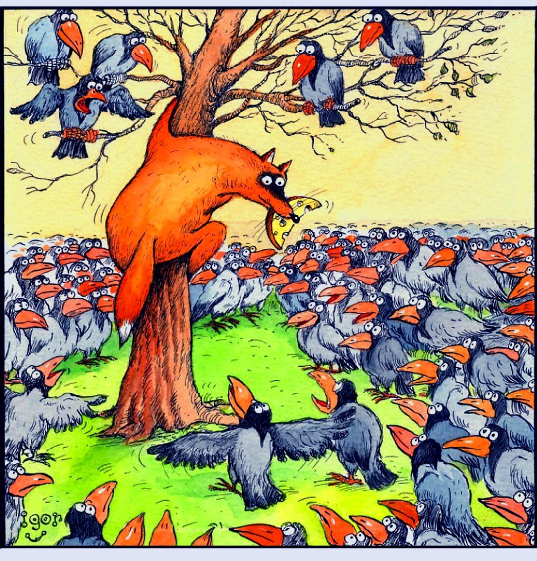 Басня Крылова ворона и лисица