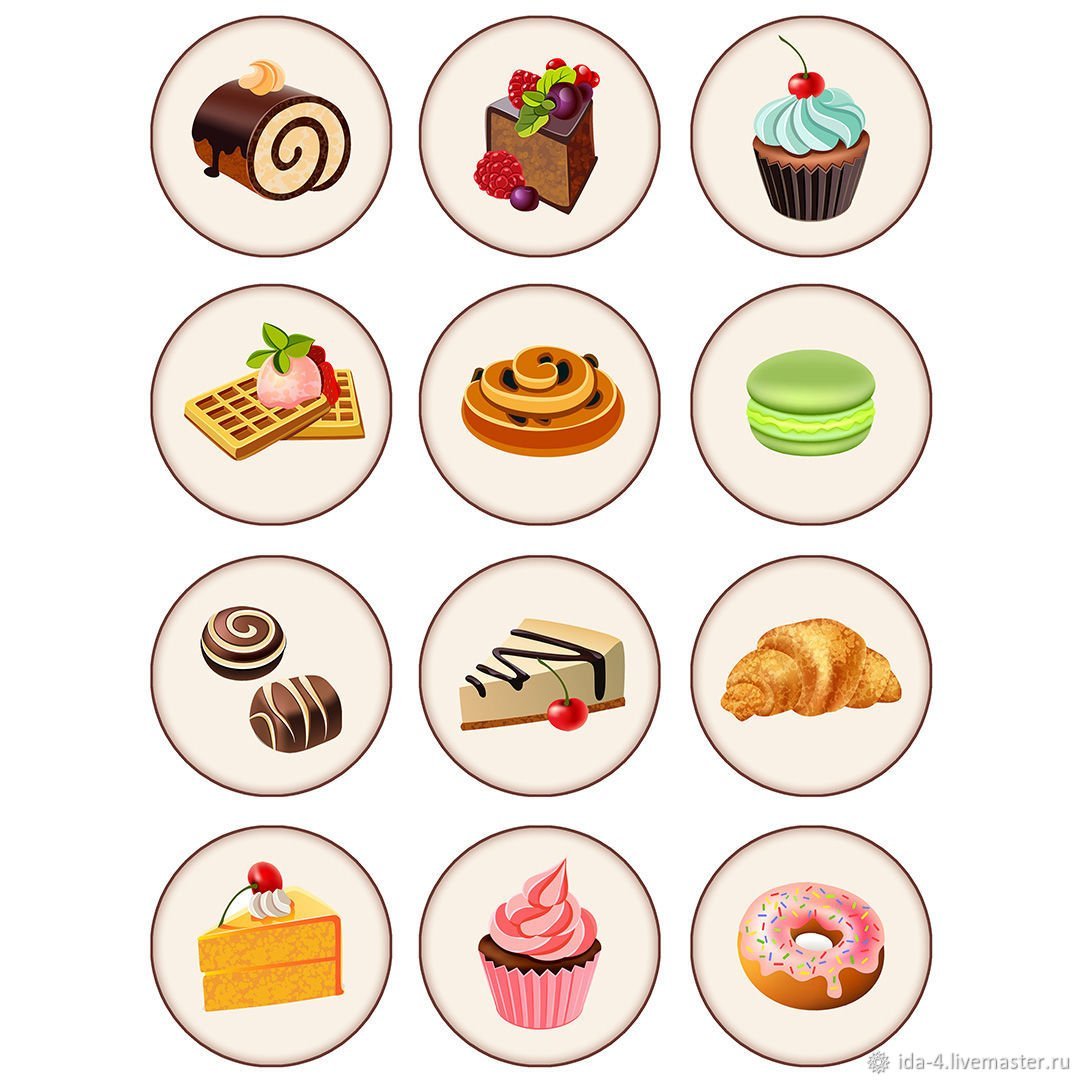 Наклейки для кондитера