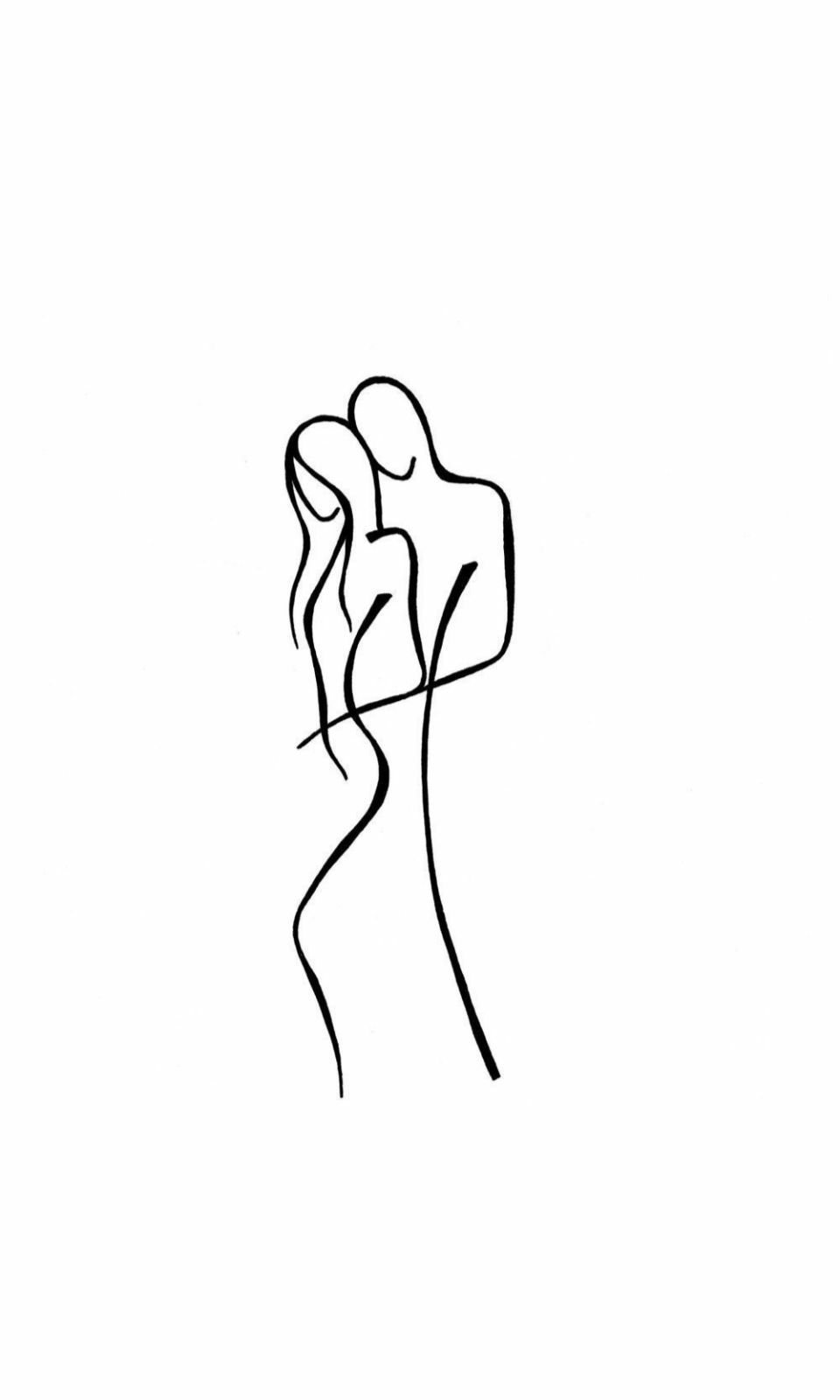 Силуэт девушки карандашом