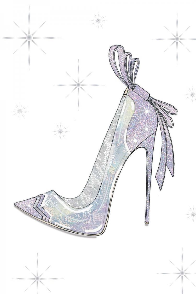 Туфелька Золушки на белом фоне
