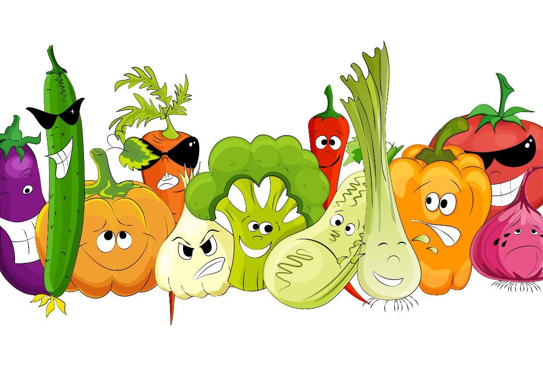 Веселые овощи и фрукты