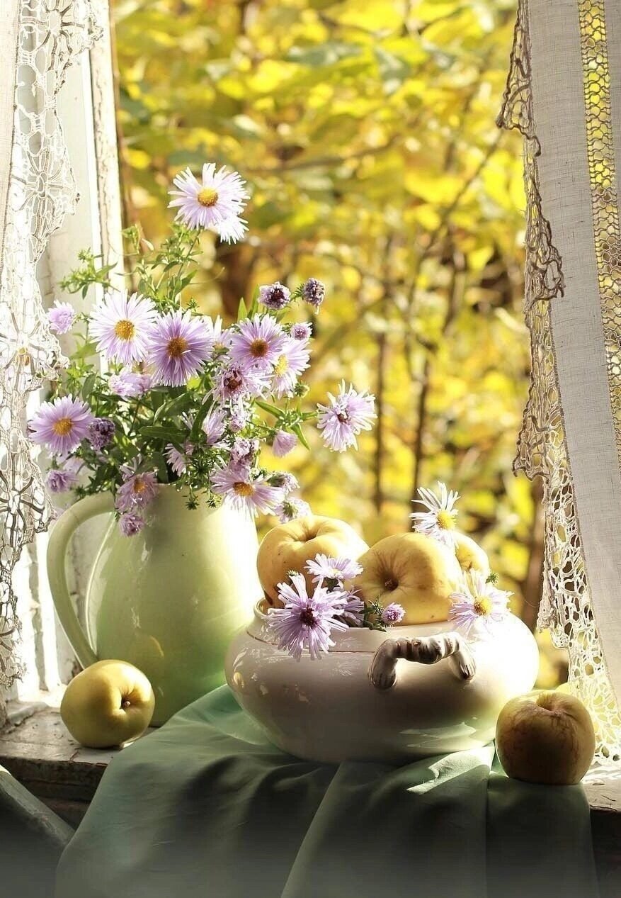 Чашка кофе у окна