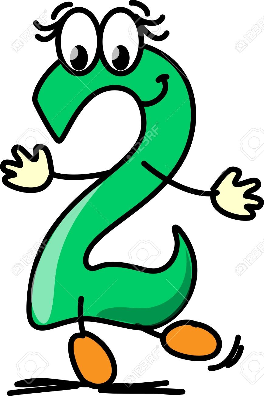 Цифра 2 мультяшные