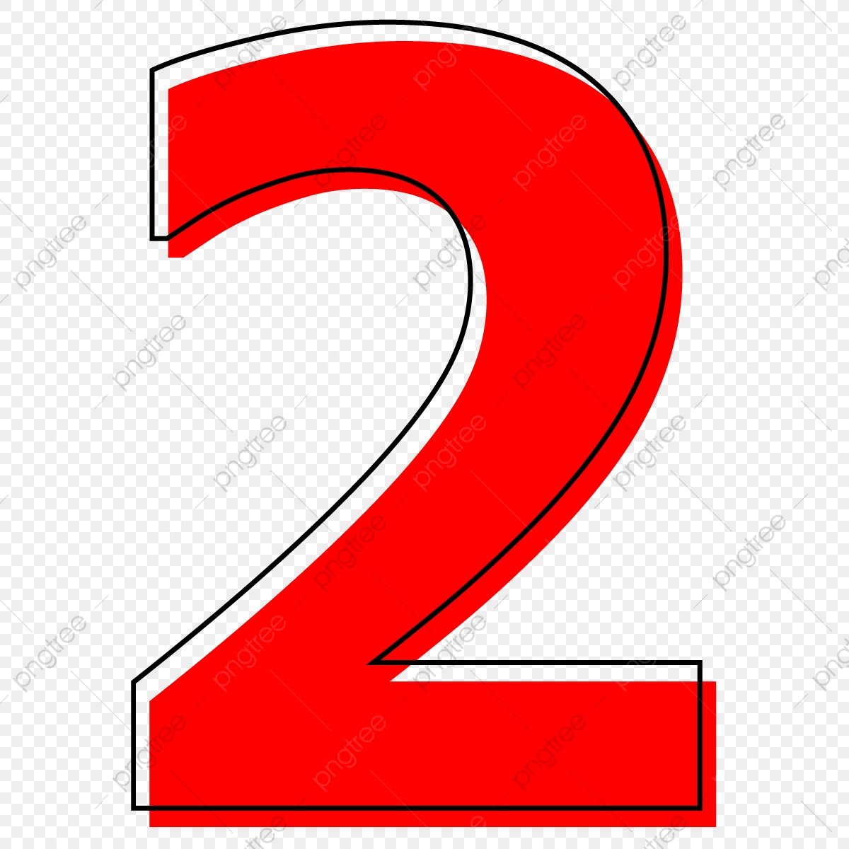Цифра 2 красного цвета