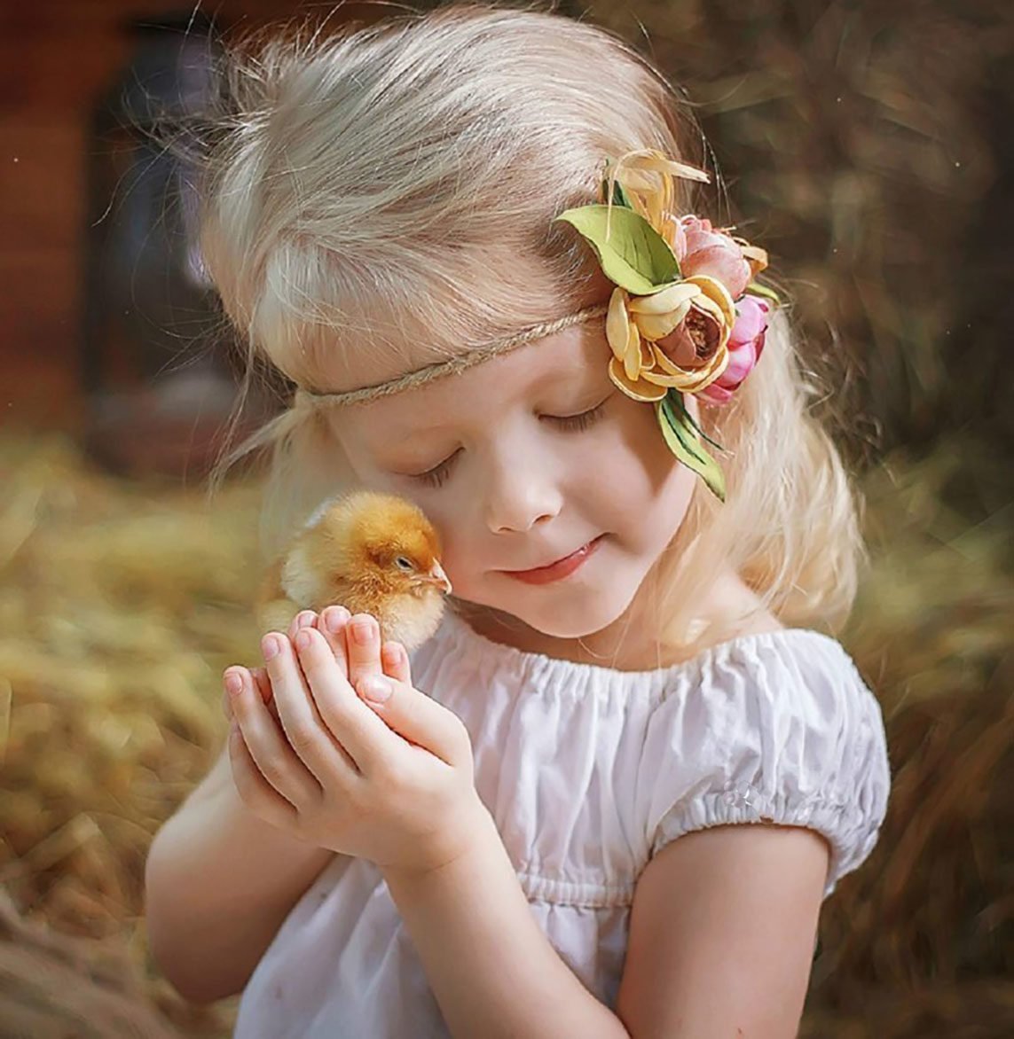 Фотосессия с цыплятами и детьми