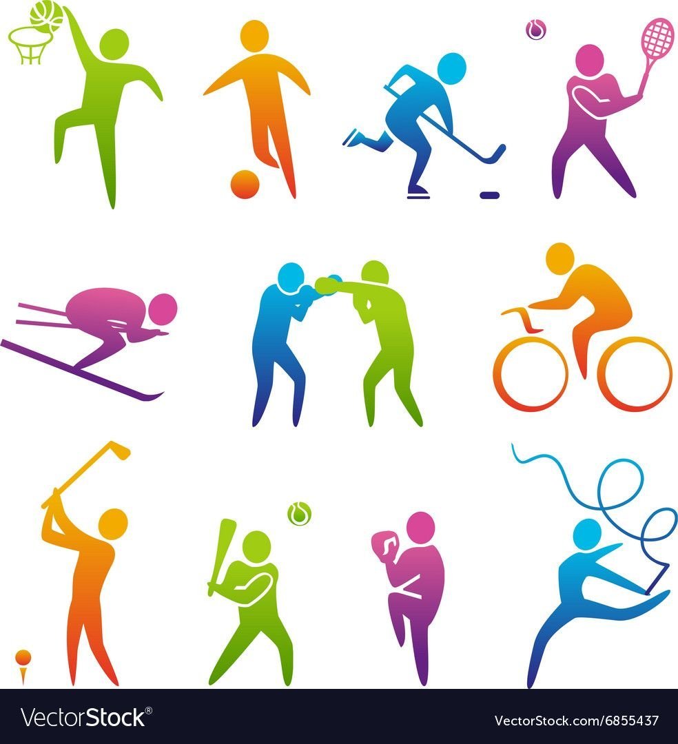 Цветные силуэты по видам спорта