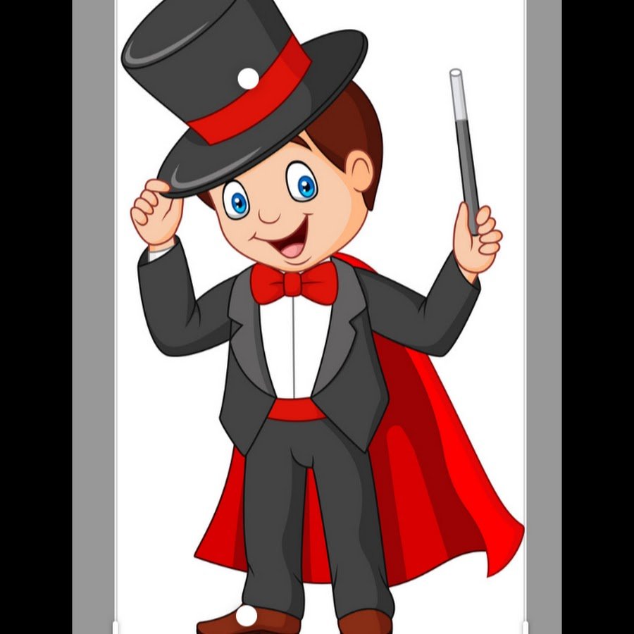 Фокусник на белом фоне