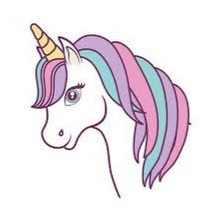 Голова единорога на белом фоне