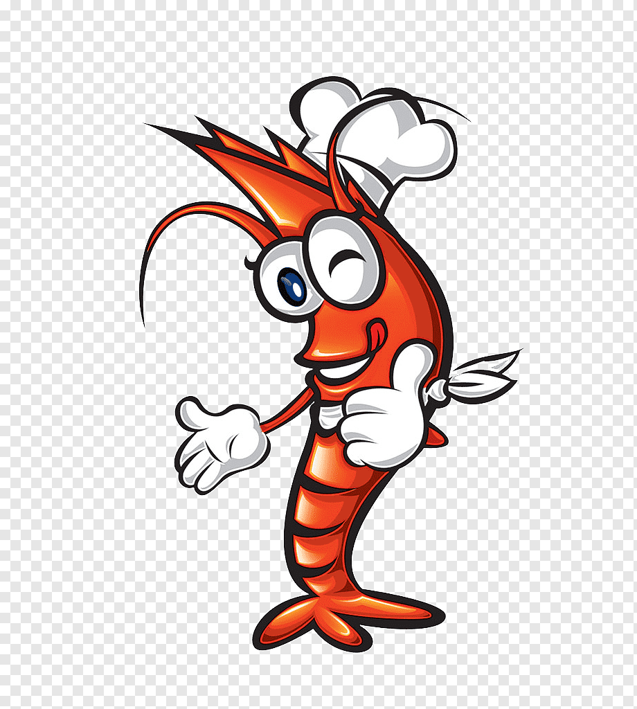 Красивая креветка мультяшная