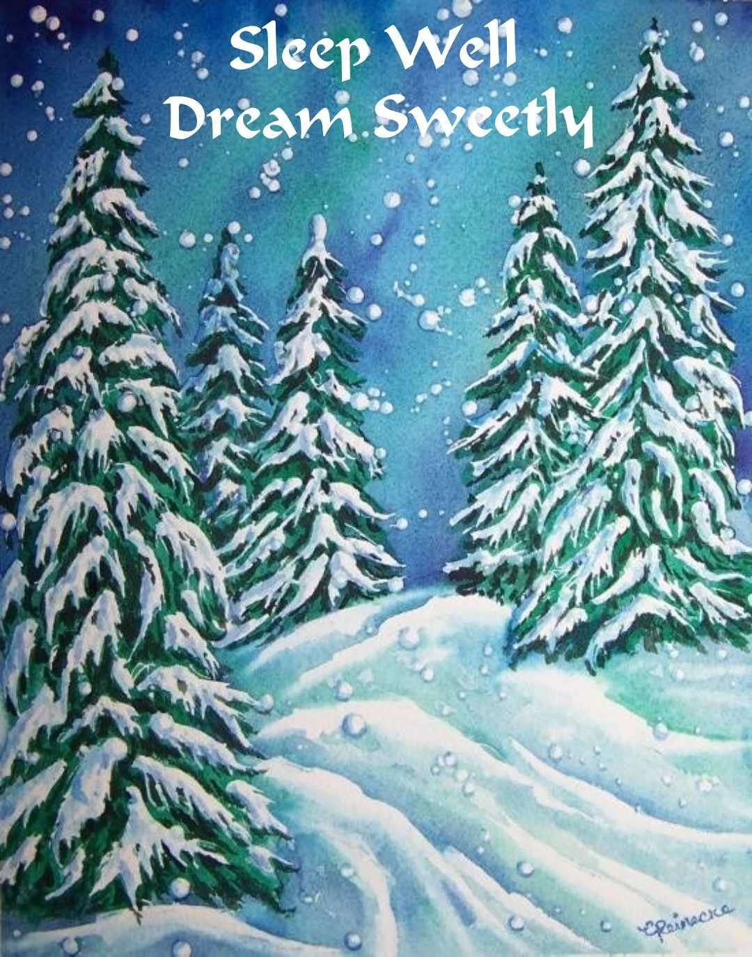 Рисование зимний лес