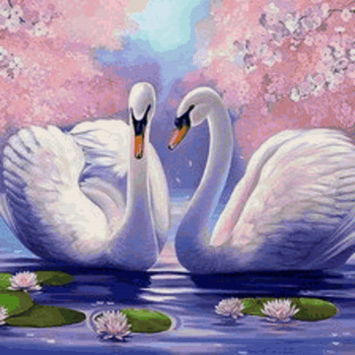 Алмазная мозаика Лебединая верность