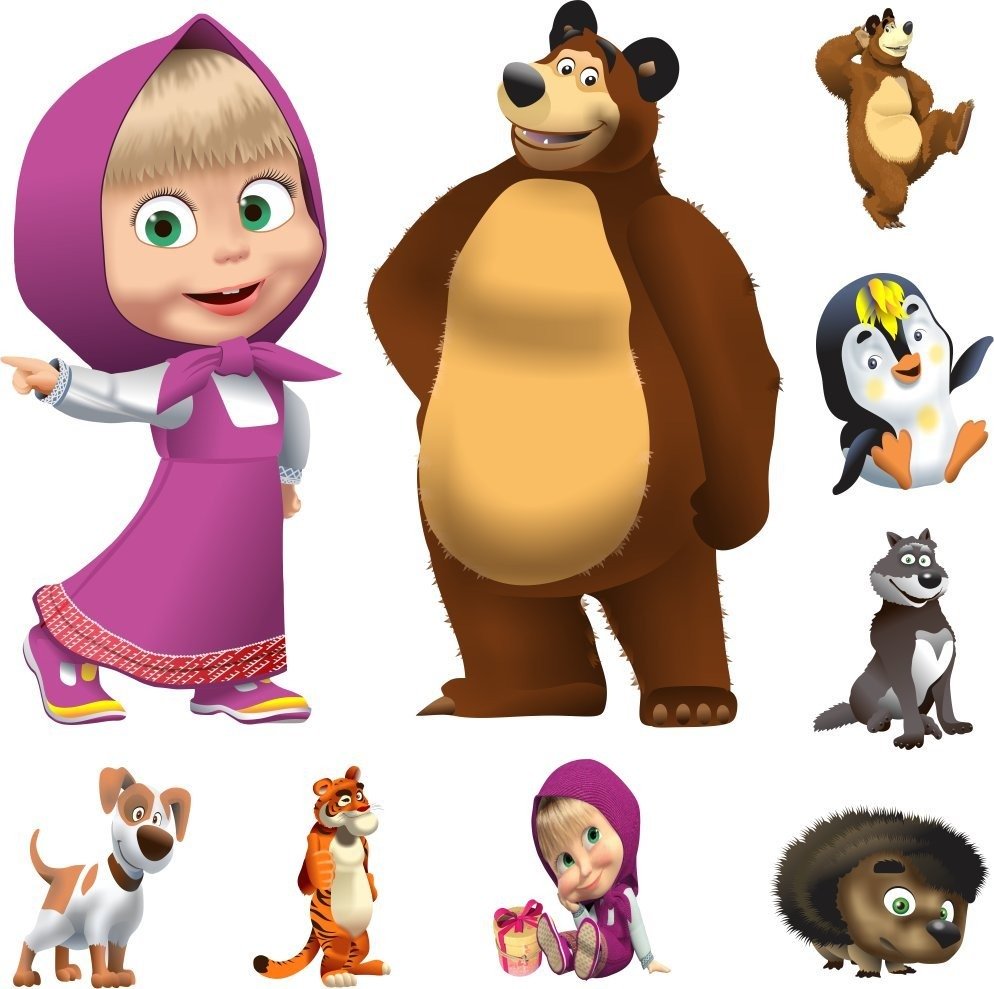 Маша и медведь для печати