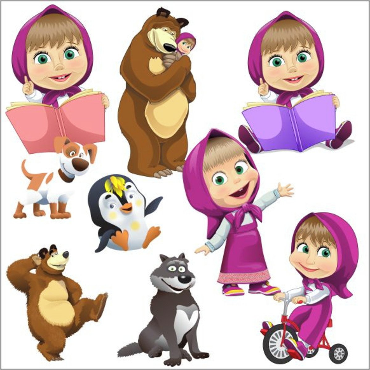 Маша и медведь вектор