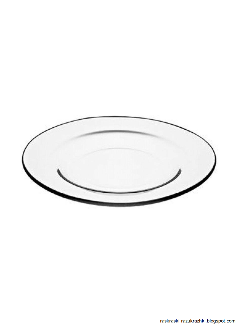 Тарелка раскраска для малышей