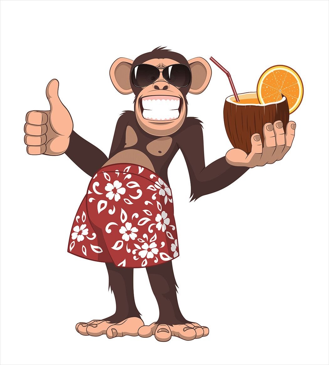 Обезьяна в очках мультяшная