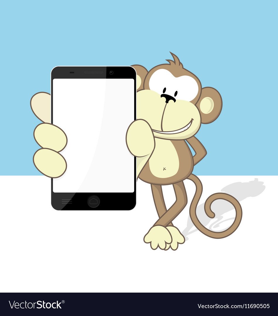 Шимпанзе со смартфоном