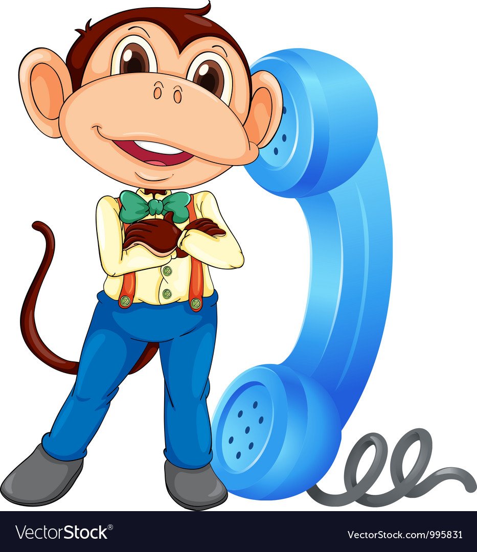 Мартышка с телефоном иллюстрации