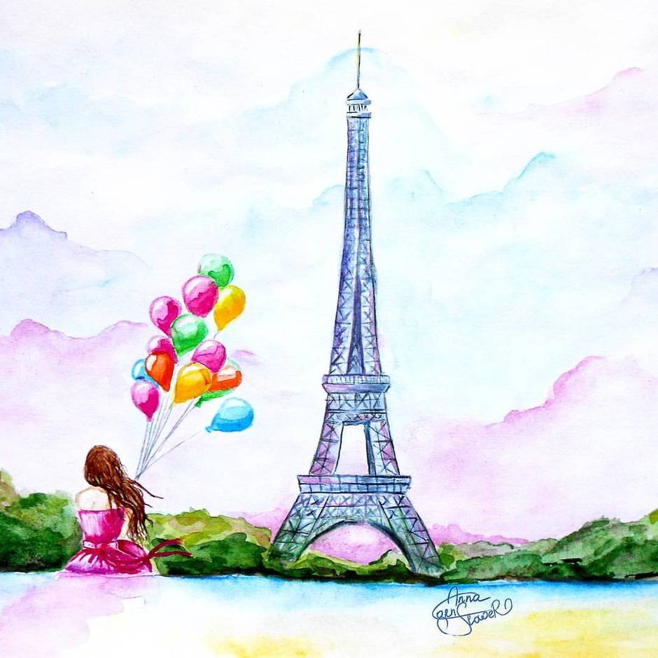 Париж рисунок