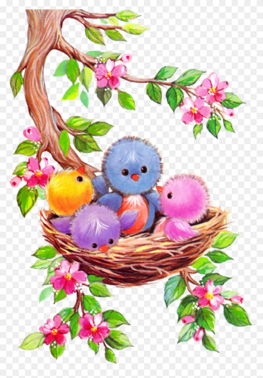 Птенцы в гнезде для детей