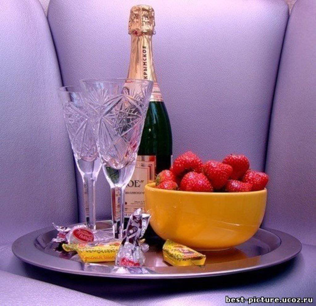 Открытка с добрым вечером с фруктами