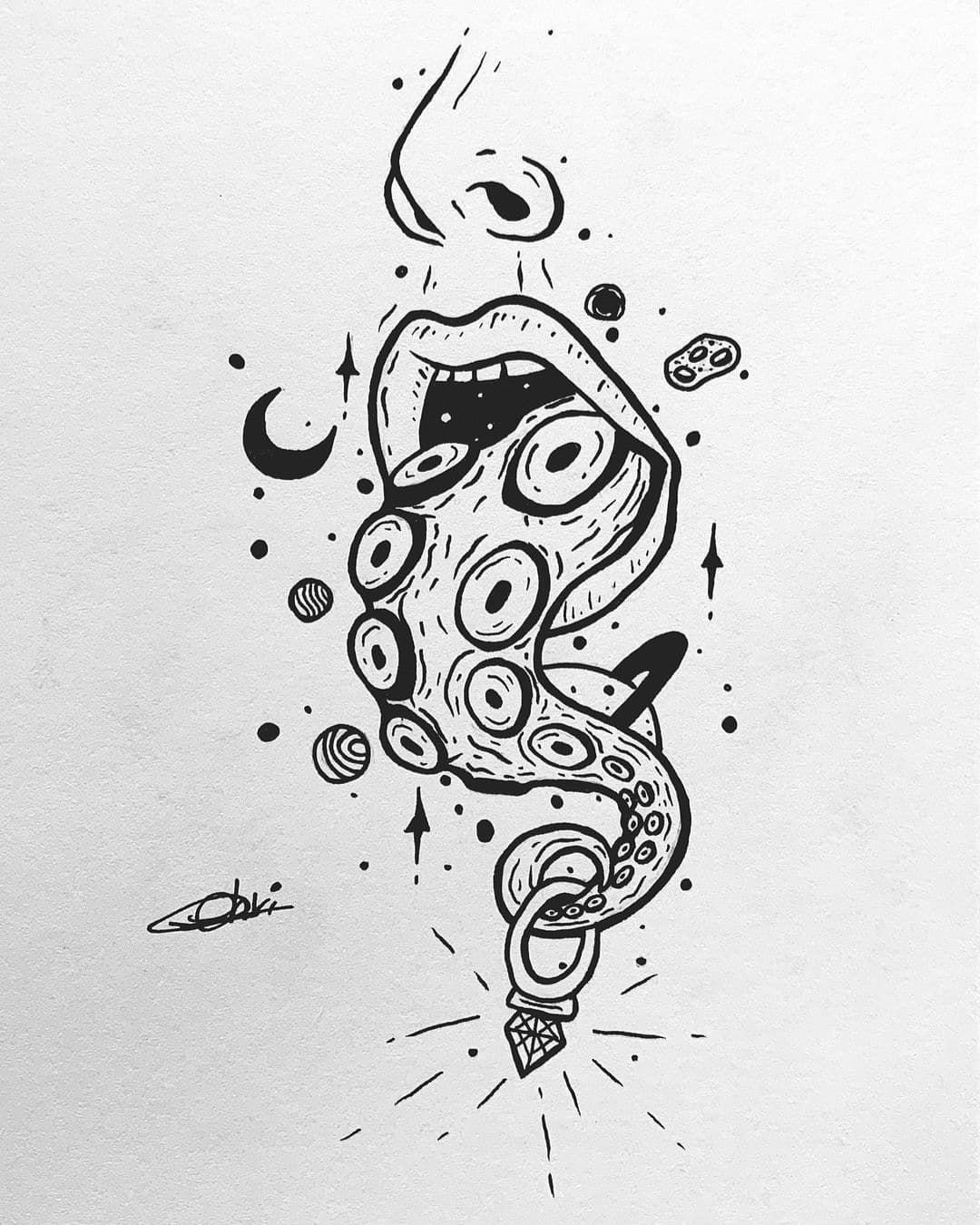 Абстрактные тату эскизы