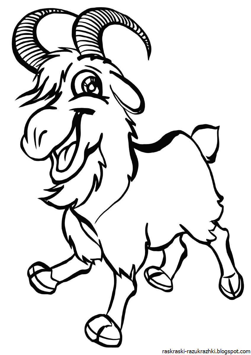 Коза раскраска для детей