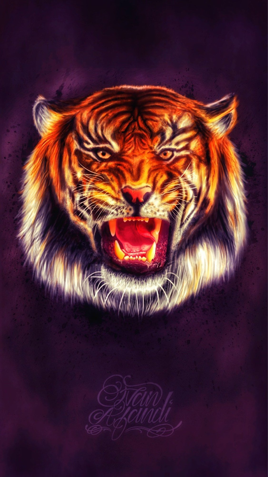 Тигр красивый арт