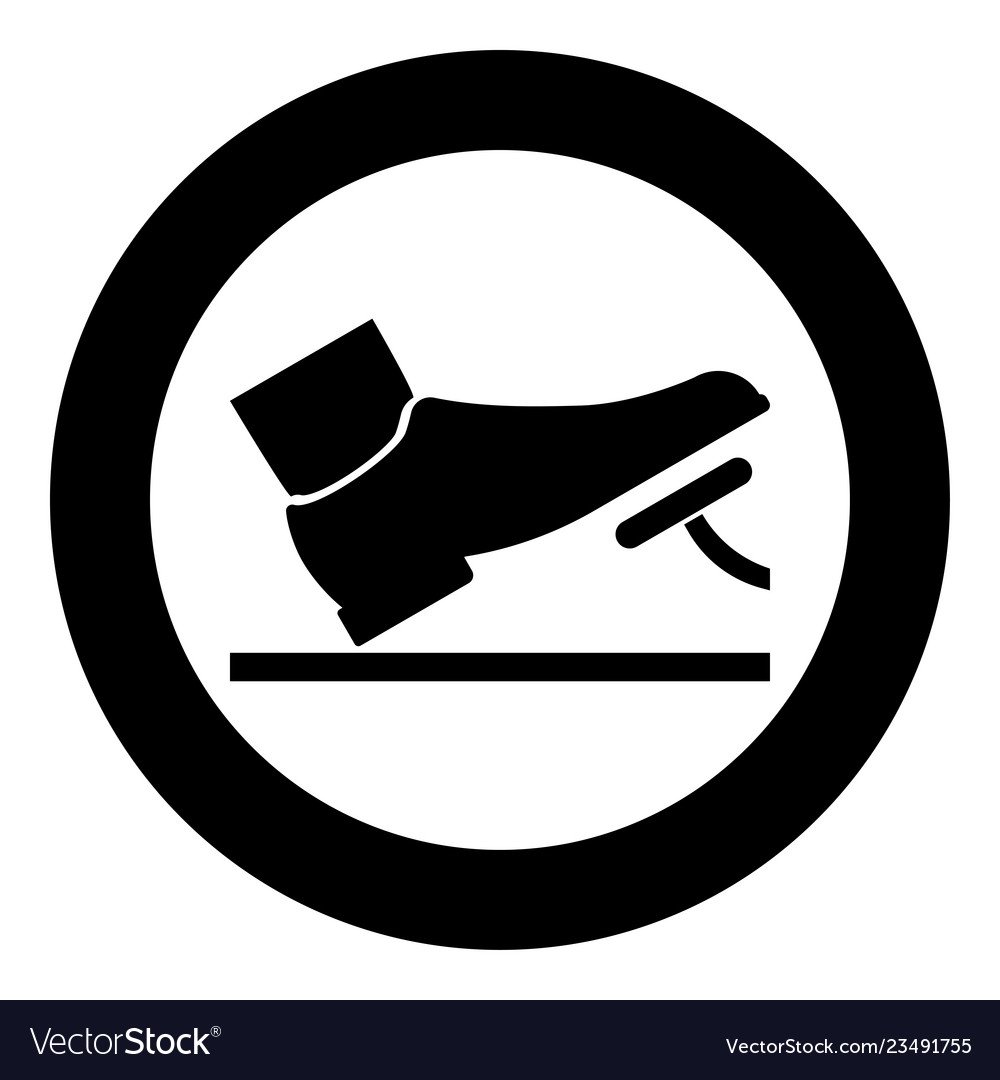 Значок педали с ногой