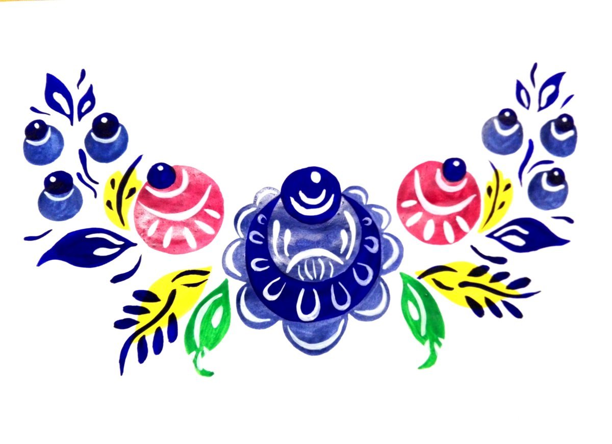 Эскиз Городецкой росписи