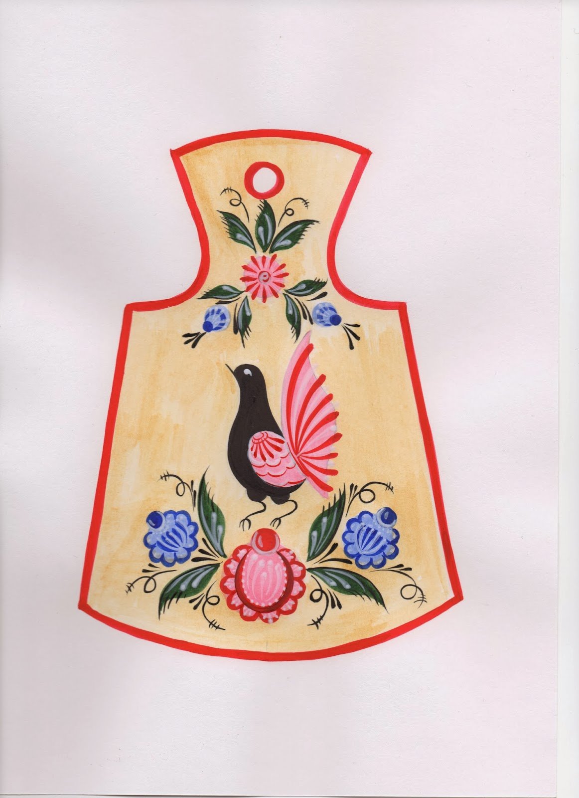 Городецкая роспись теневка