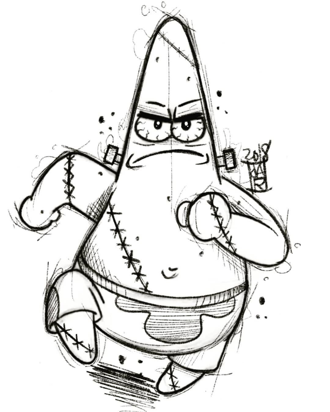 Легкие рисунки на тему губка Боб