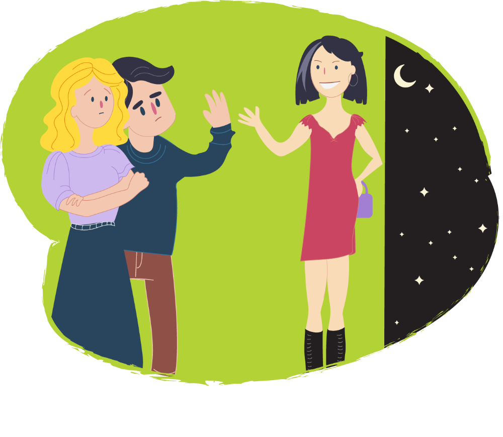 Родители и подросток мультяшные