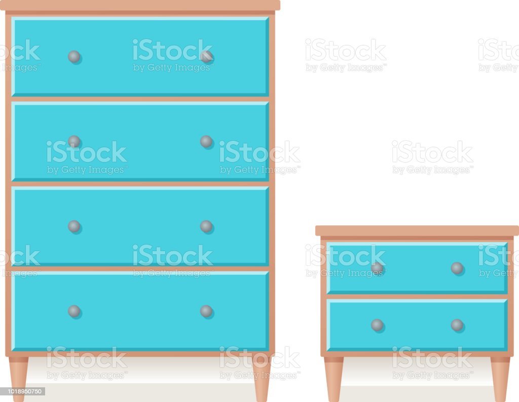 Коричневый комод нарисованная