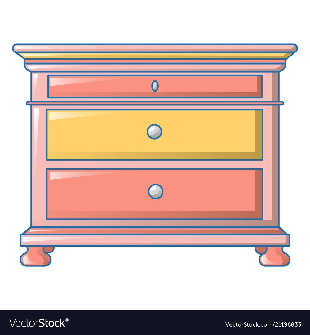 Комод светложелтына белом фоне вид сбоку