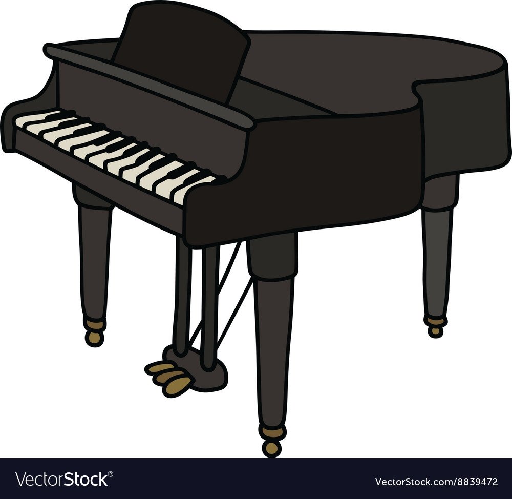 Пианино нарисованные на белом фоне