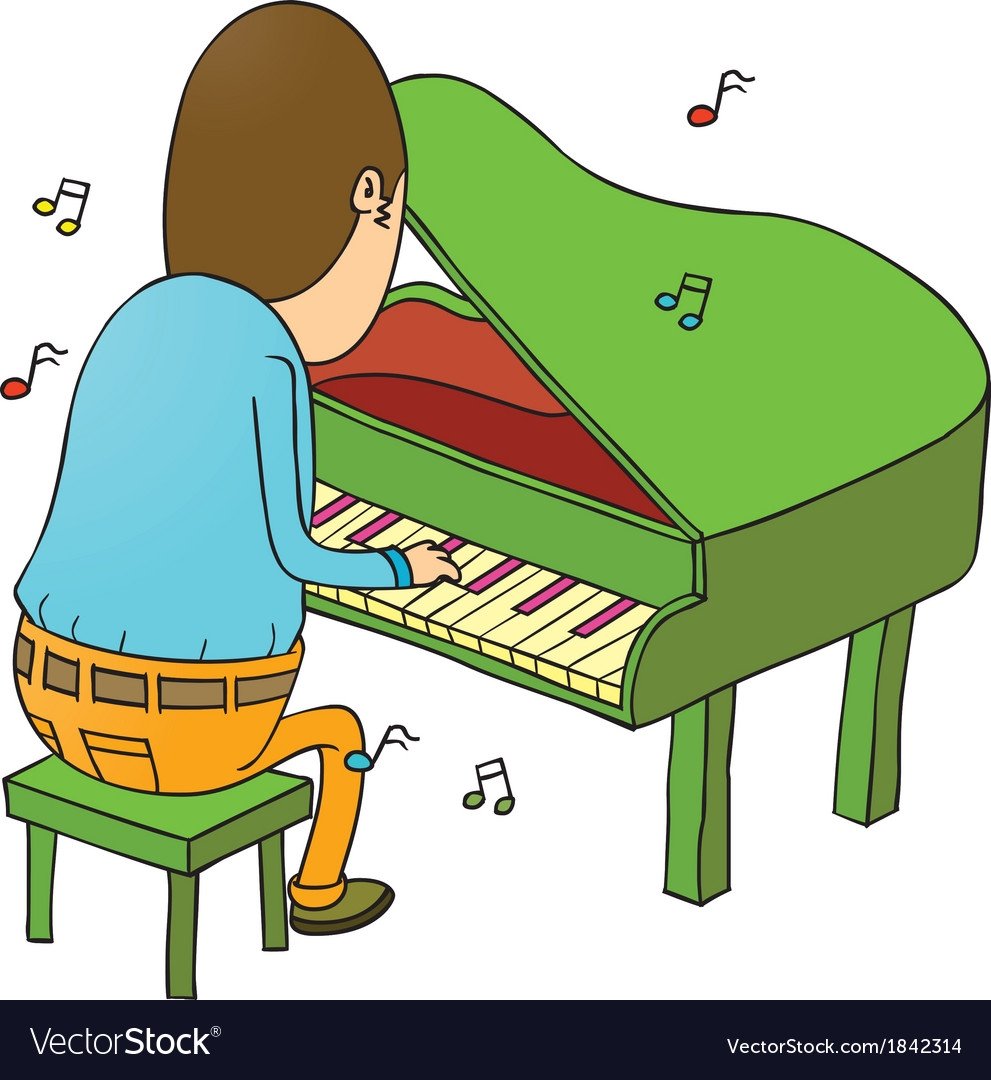 Игра на фортепиано вектор