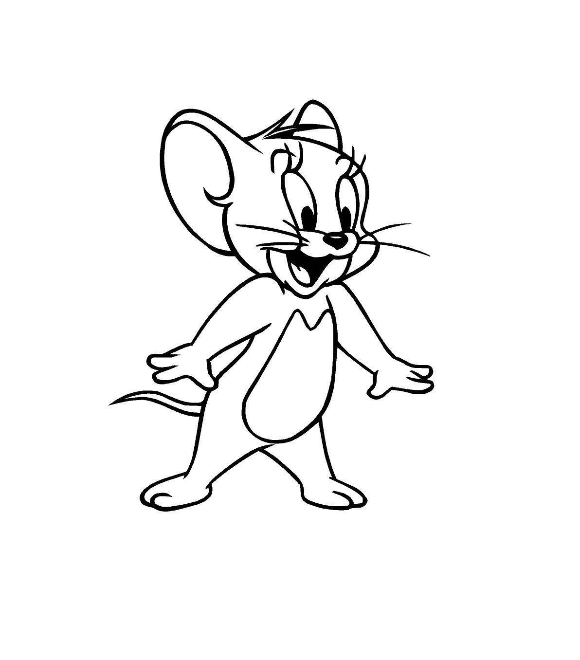 Мышонок Джерри раскраска