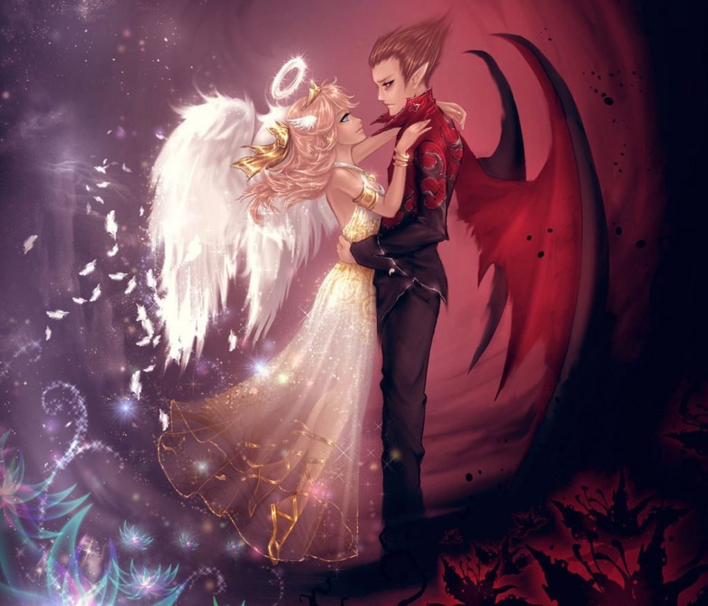 Ангел девушка и демон парень