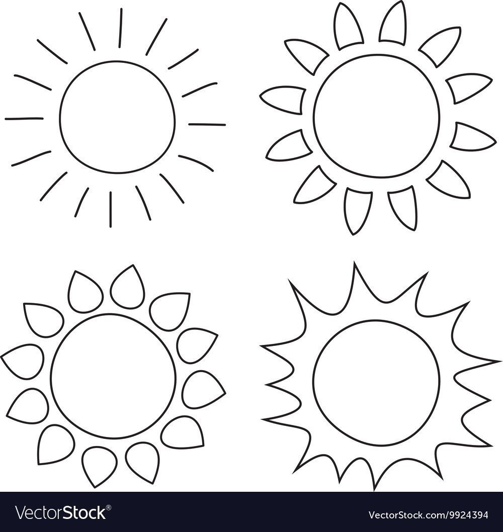 Раскраска солнце и облака
