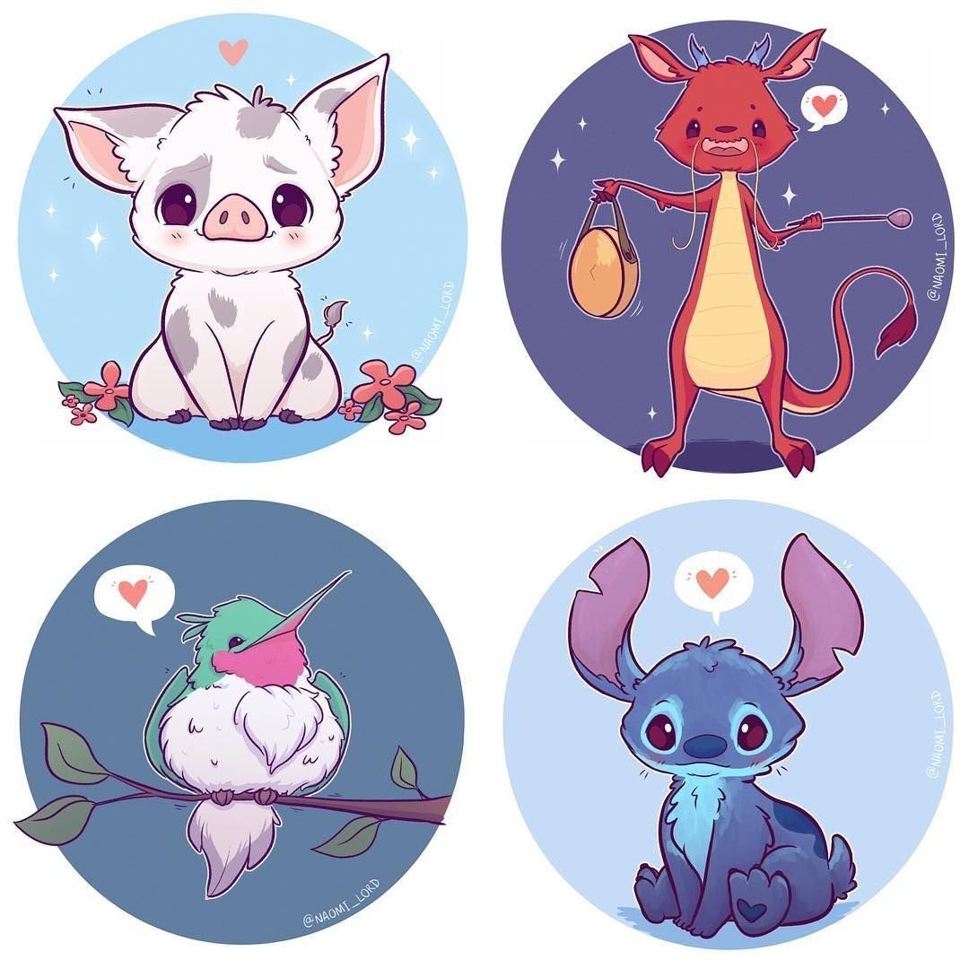 Стикеры Чиби животные Наоми Лорд