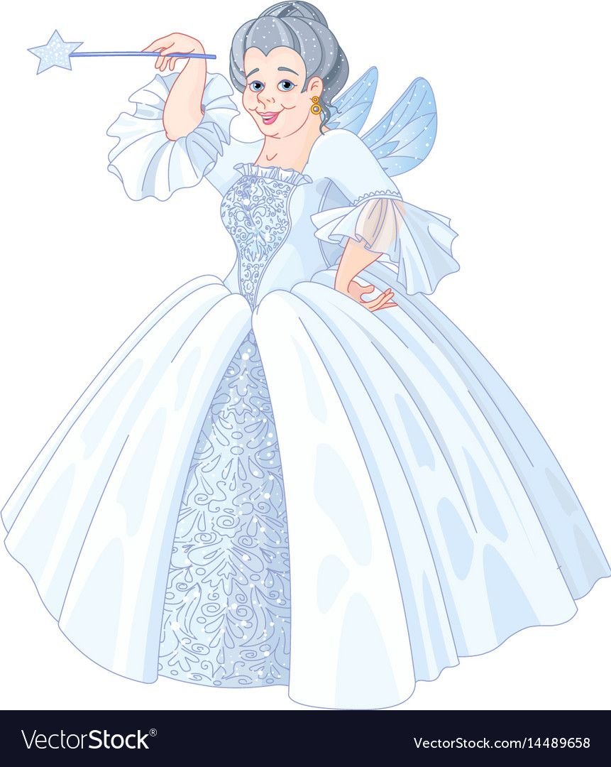 Фея из Золушки на белом фоне