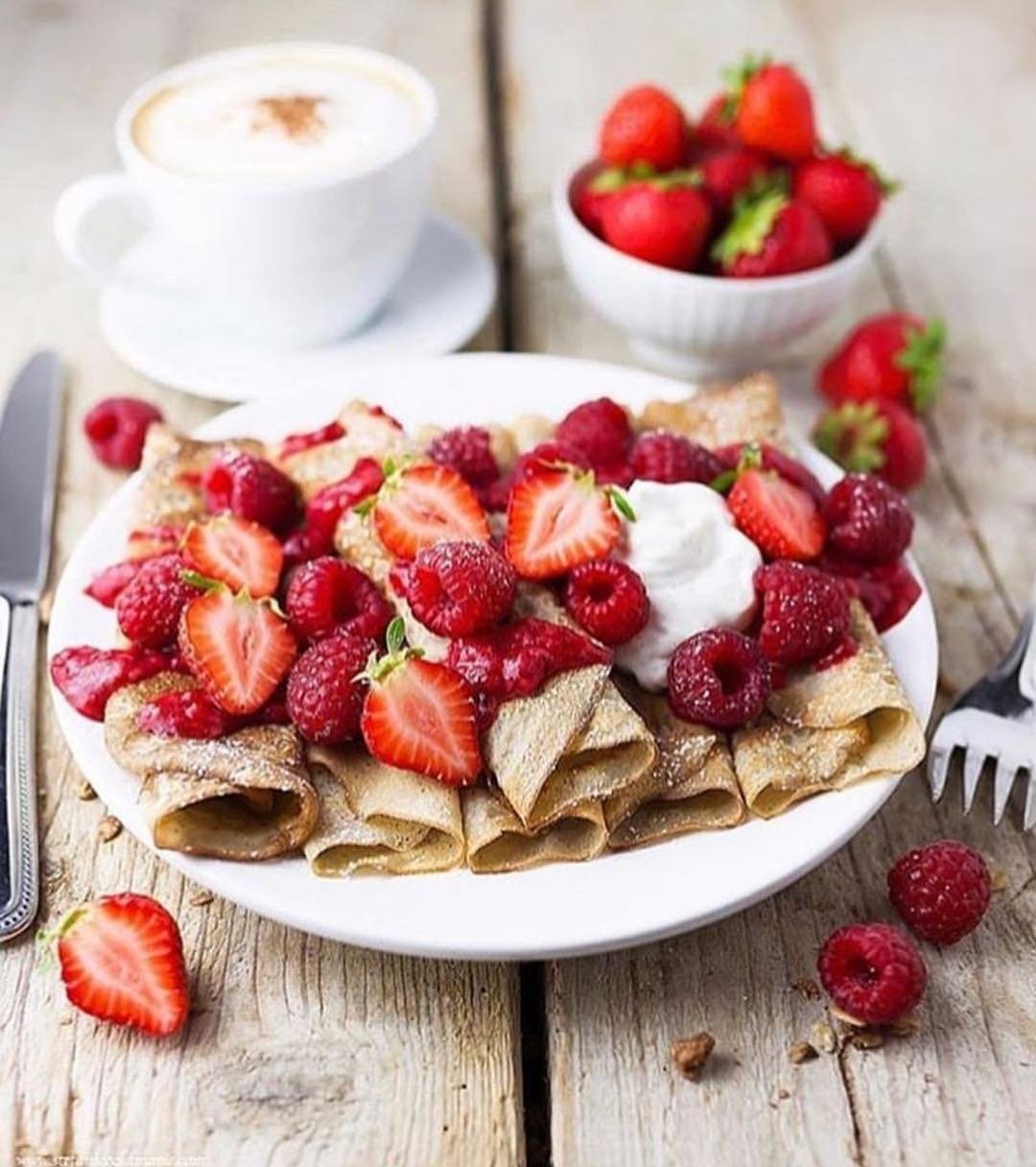 Красивые Завтраки с клубникой