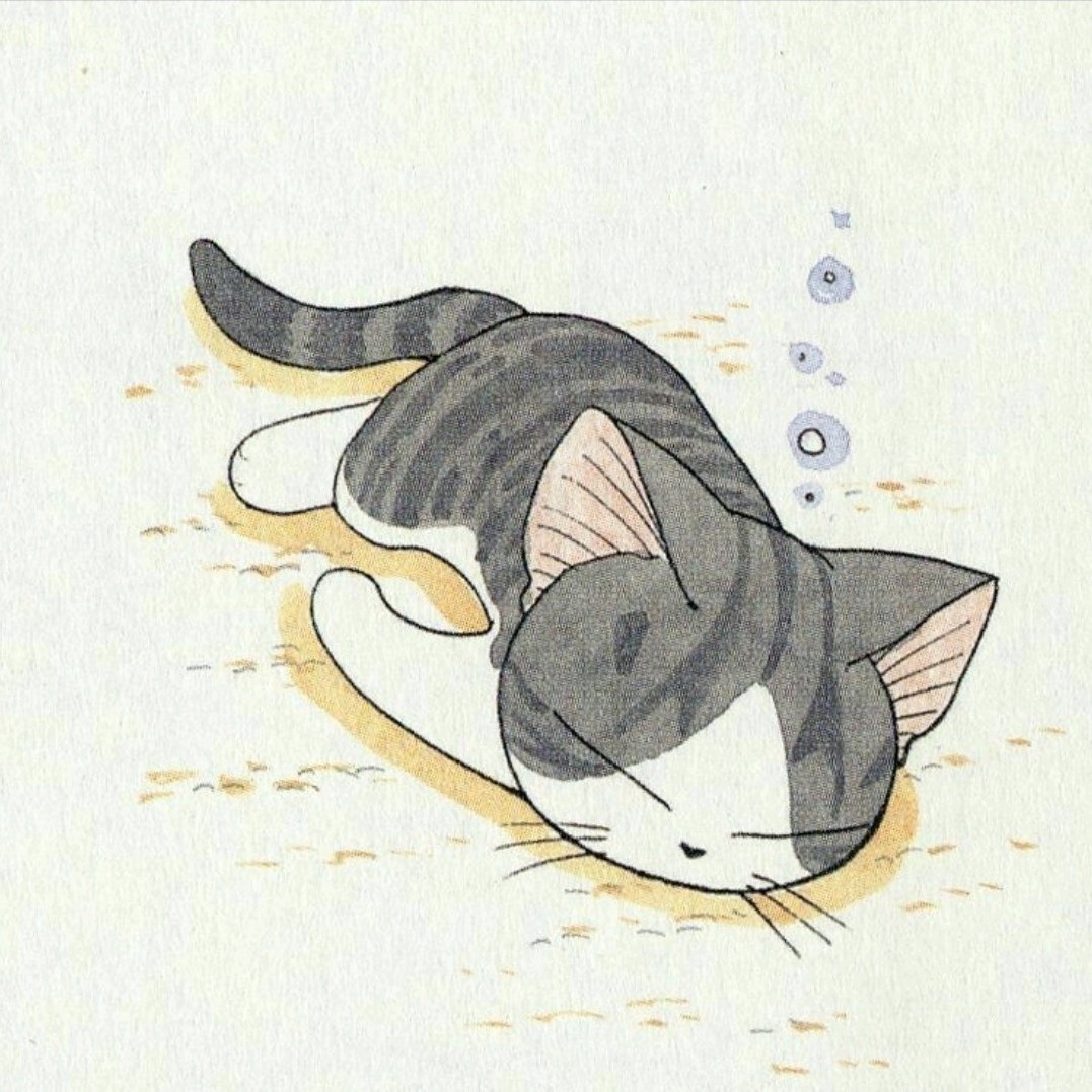 Спящий кот арт