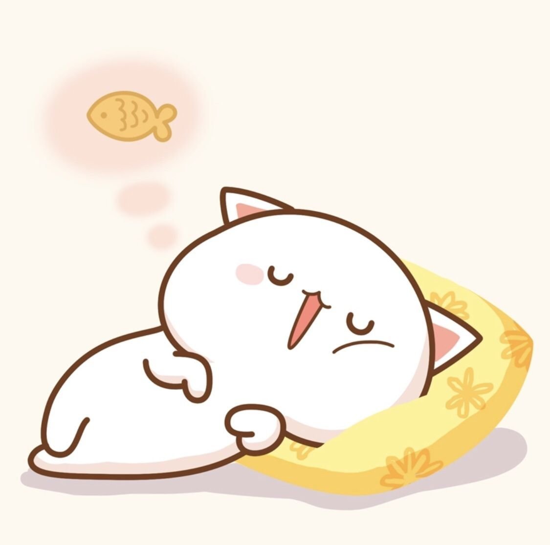 Кавайный котик белый